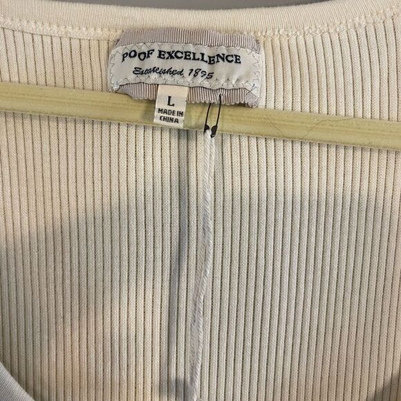 Poof Excellence Cream Sweater Mini Dress | SZ L - Picture 5 of 8